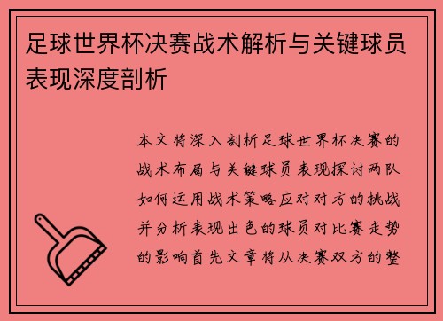 足球世界杯决赛战术解析与关键球员表现深度剖析